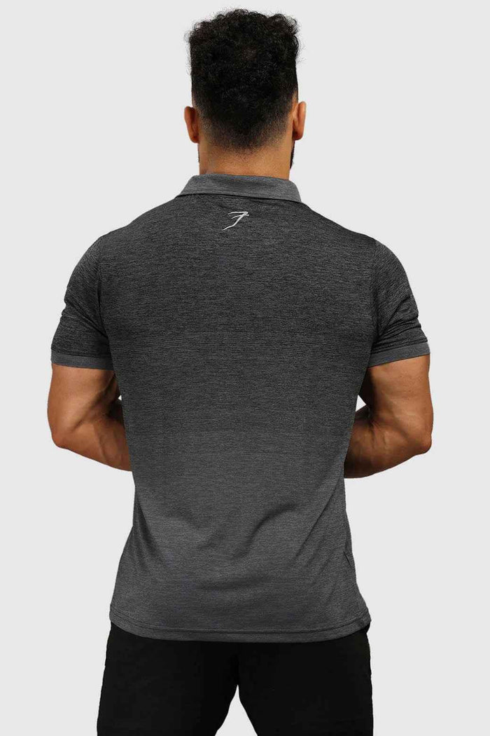 Grey Raw Polo Regular Fit T-shirt by Fuaark Nz, casual men's polo shirt with a classic collar and short sleeves.