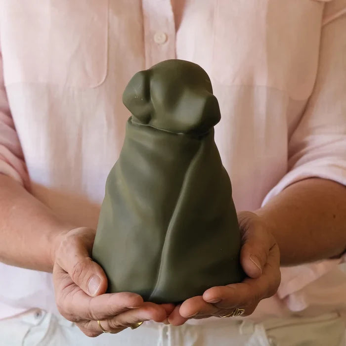 RBM RESIN WRAPPED URN LARGE OLIVE GREEN