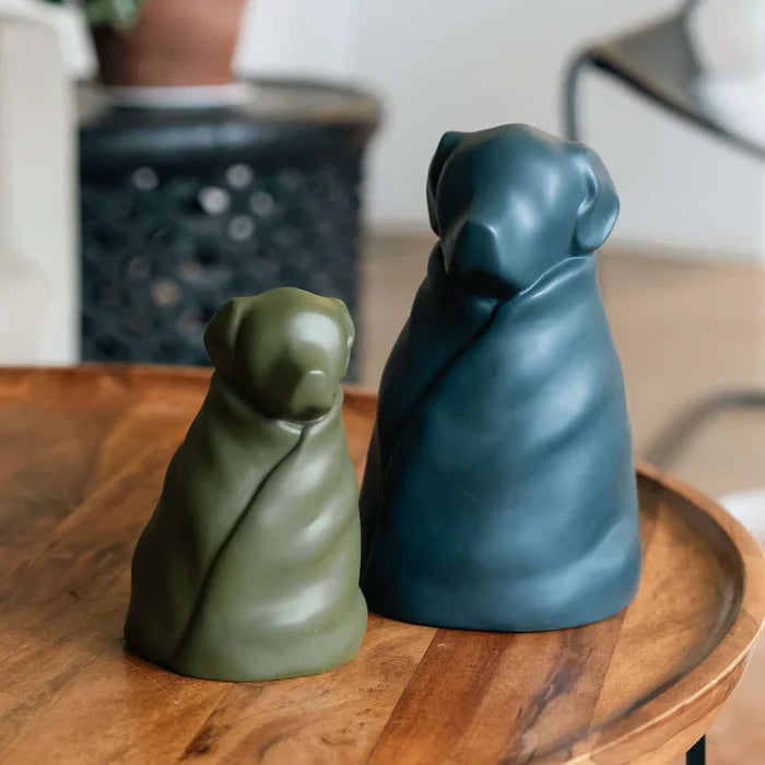 RBM RESIN WRAPPED URN SMALL OLIVE GREEN