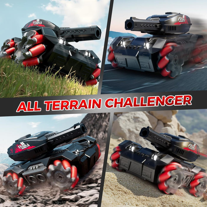 RC stunt tank from dealonline.co.nz with gesture sensing, lights, music, water bullets, and a shooting water ball.