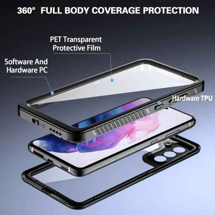 Redpepper Samsung S24 Plus waterproof and shockproof mobile phone case by TechPlus, designed for protection and durability.