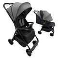 Baby Way NZ Roam compact travel umbrella stroller with extended canopy in black, lightweight and easy to fold for convenience.