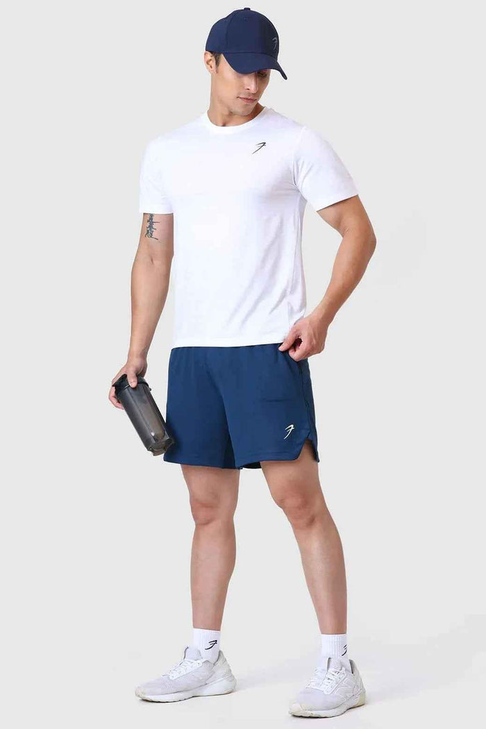 Fuaark Nz teal Rush Shorts for men, lightweight casual shorts with a relaxed fit, shown on a model.