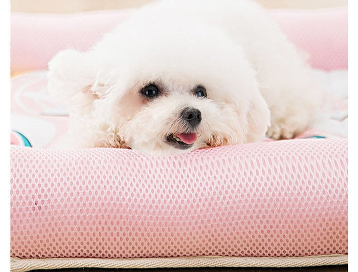 Soft breathable pet cooling mat for dogs and cats, perfect for summer, by dealonline.co.nz, comfortable and cooling for pets.