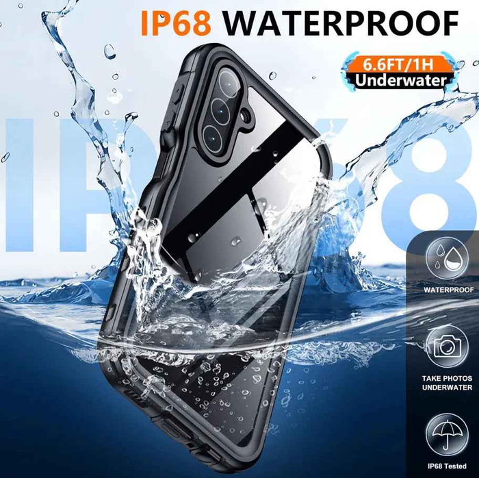 Techplus Samsung Galaxy A14 waterproof phone case in red pepper color, full protection design, suitable for 4G and 5G models.