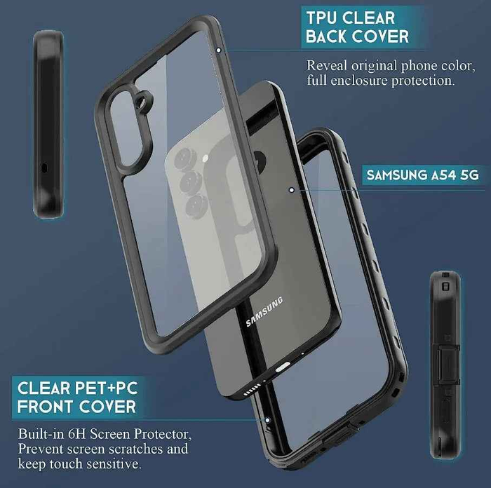 Techplus Samsung Galaxy A15 waterproof mobile phone case in red pepper color with full protection and durable design.