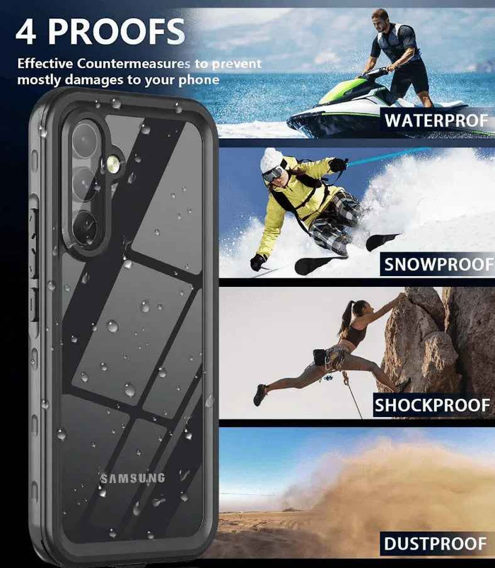 Techplus waterproof phone case for Samsung Galaxy A15 4G/5G in red pepper color, offering full protection for mobile devices.