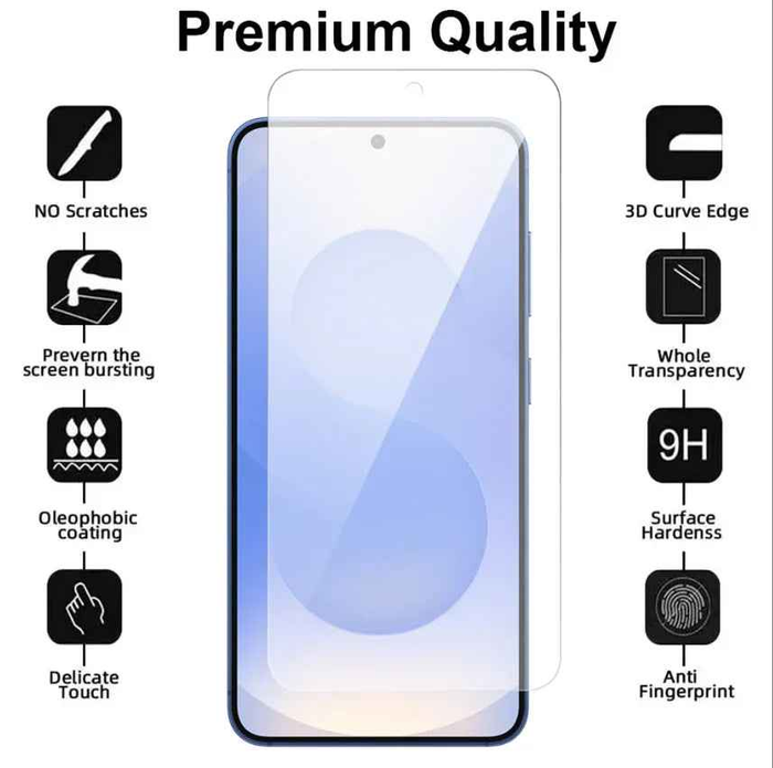 Clear tempered glass screen protector for Samsung Galaxy S20 Plus by TechPlus, showing the protective film on the phone screen.