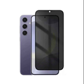 Techplus Samsung Galaxy S21 glass privacy screen protector, 2-pack, provides screen privacy and protection for the smartphone.