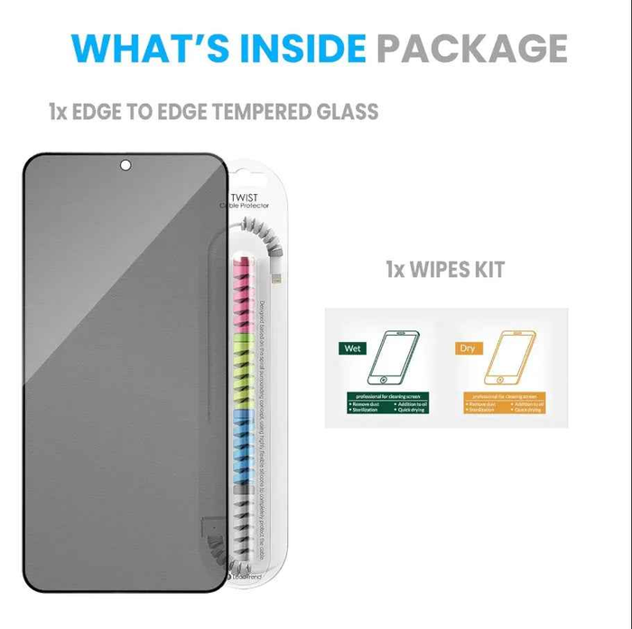 Samsung Galaxy S21 privacy tempered glass screen protector with 9H hardness, providing privacy and screen protection.
