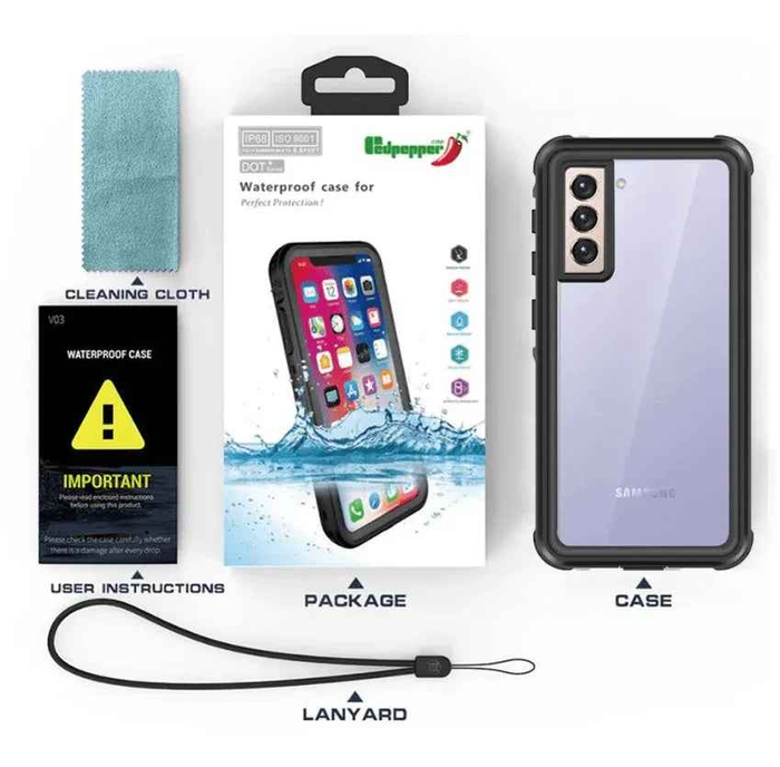 Techplus waterproof case cover for Samsung Galaxy S23 FE, protective mobile phone case with waterproof design.