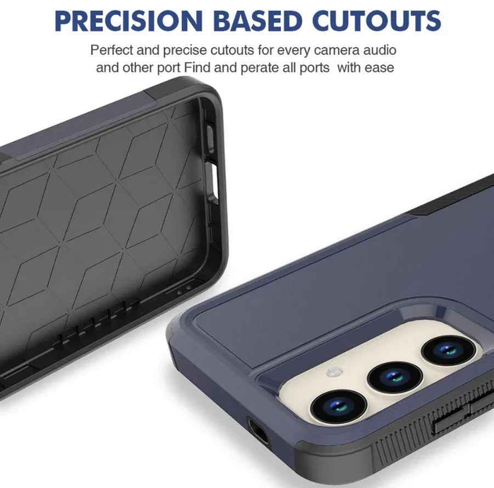 Techplus Samsung Galaxy S25 Plus dual-layer armor hard case showing rugged design and protective features.