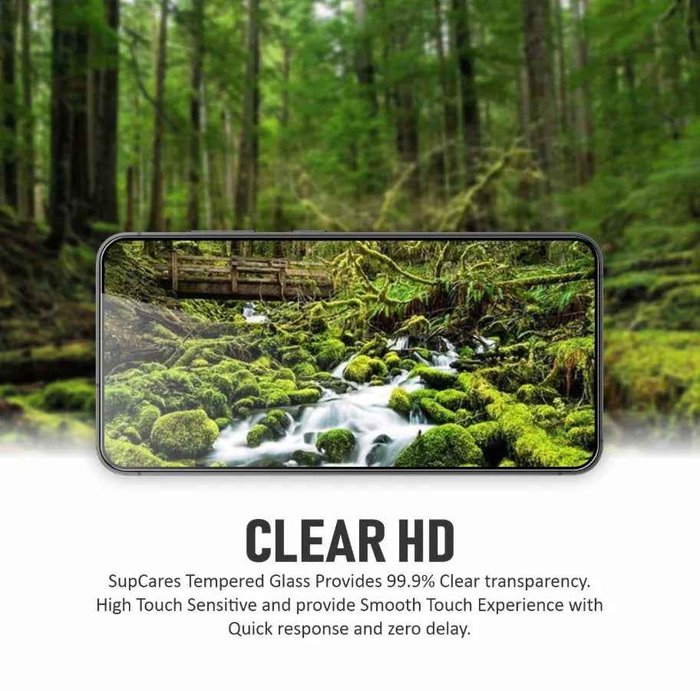 Samsung Galaxy S25 Ultra clear tempered glass screen protector with 9H hardness, designed to protect the display.