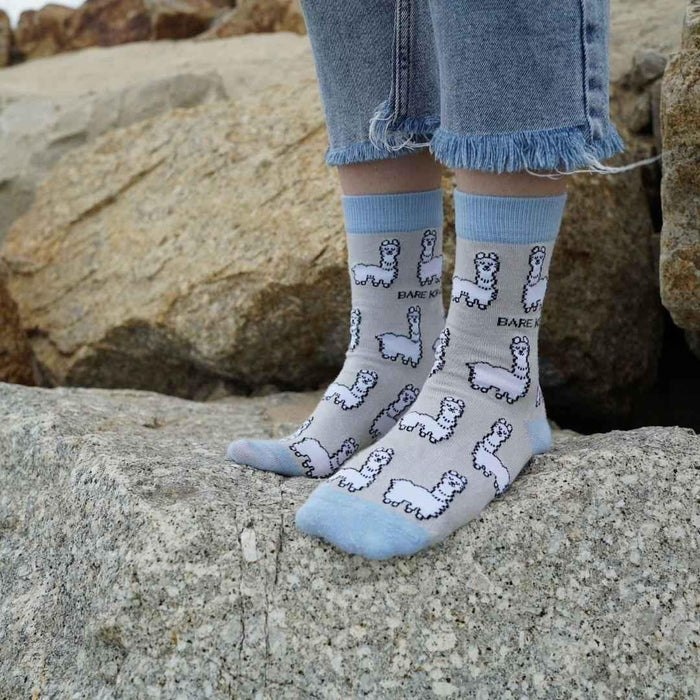 Barekind NZ Bamboo Socks featuring alpaca design, soft and breathable socks for adults, perfect for comfort and style.