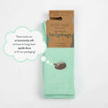 Barekind NZ Save the Hedgehog ribbed bamboo socks for adults, featuring a cozy, textured design in natural tones.