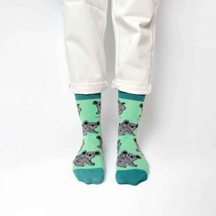 Barekind NZ bamboo socks featuring koala designs, perfect for eco-friendly animal lovers and comfortable everyday wear.