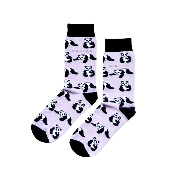 Barekind NZ bamboo socks featuring panda design, comfortable adult socks made from sustainable bamboo material.