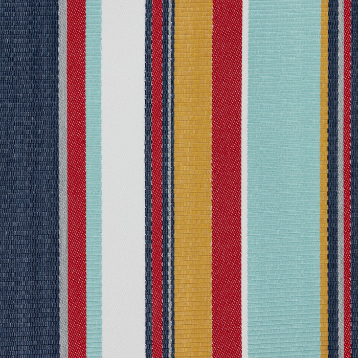 Detail image of Bold multicolor stripe outdoor safe woven fabric with Mediterranean flair – Sicily Stripe by Elaine Smith