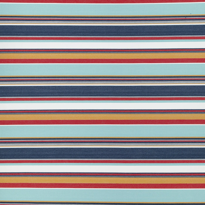 Bold multicolor stripe outdoor safe woven fabric with Mediterranean flair – Sicily Stripe by Elaine Smith-full fabric repeat image
