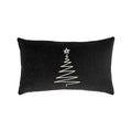 Ivory stitched tree motif on textured ivory ground pillow square size for seasonal indoor and outdoor decor