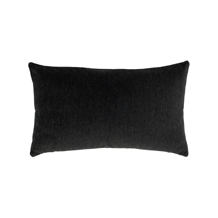 Back image of Ivory stitched tree motif on textured ivory ground pillow square size for seasonal indoor and outdoor decor