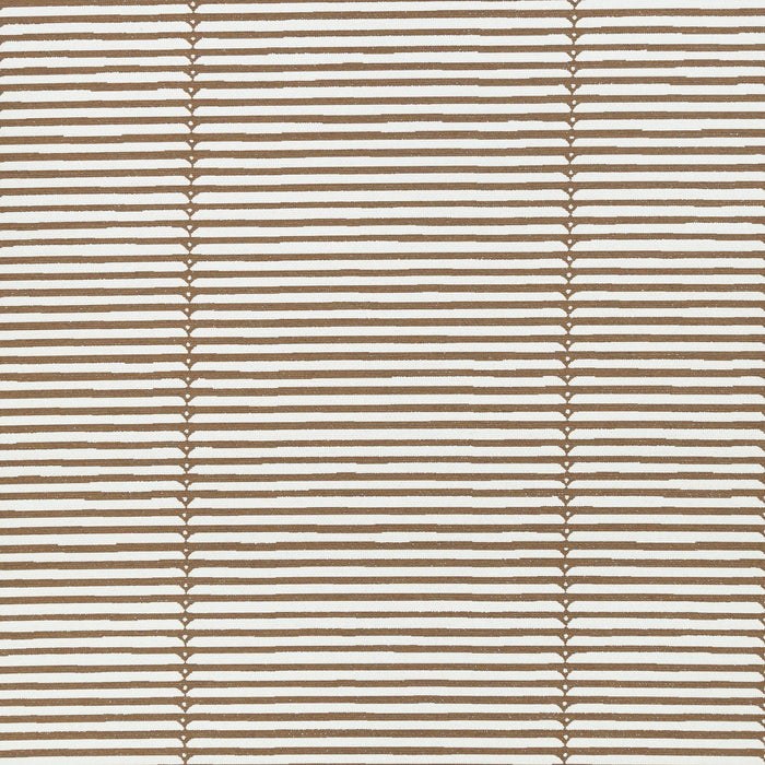 Sophisticated stripe in caramel on ivory boucle ground outdoor safe woven fabric-full fabric repeat image