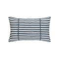 Denim blue striped pillow lumbar size for coastal indoor and outdoor decor