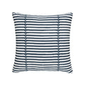 Denim blue striped pillow square size for nautical indoor and outdoor decor