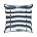 Denim blue striped pillow with textured finish for bold indoor and outdoor decor