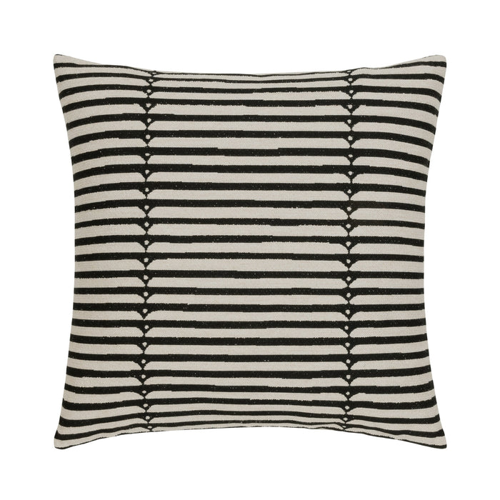Black and ivory striped pillow square size for stylish indoor and outdoor decor