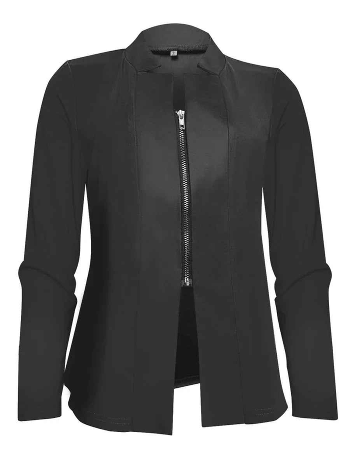 Stylish 3Sixty5 white women's Sleek-Zip jacket with a modern design, featuring a front zipper and fitted style.