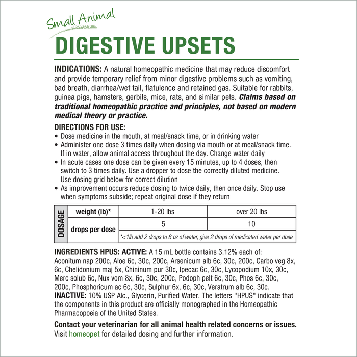 SMALL ANIMAL DIGESTIVE UPSETS