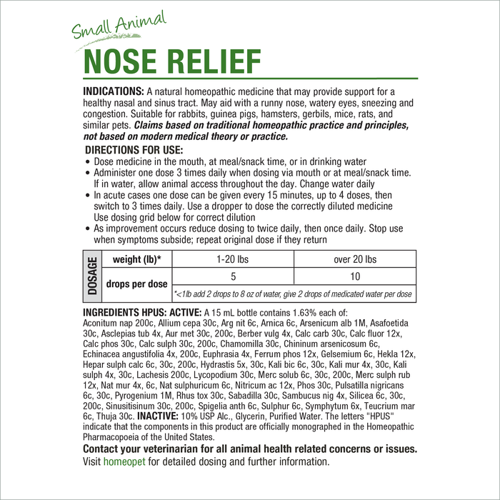 SMALL ANIMAL NOSE RELIEF