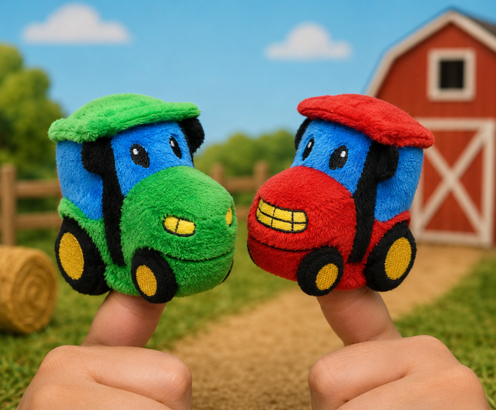 Train and Tractor Soft Finger Puppets