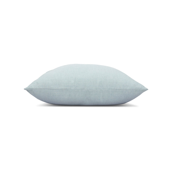 Side image of Blue solid pillow square size for contemporary indoor and outdoor decor