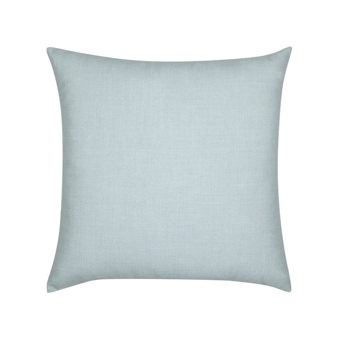 Pillow made from Light blue outdoor safe woven fabric with solid pastel tones