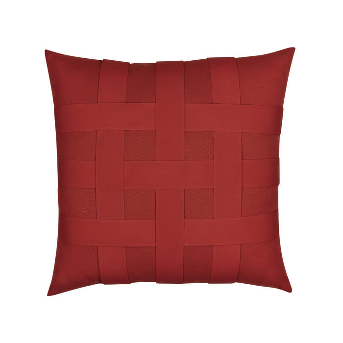 Pillow made from Vibrant red solid outdoor-safe woven fabric