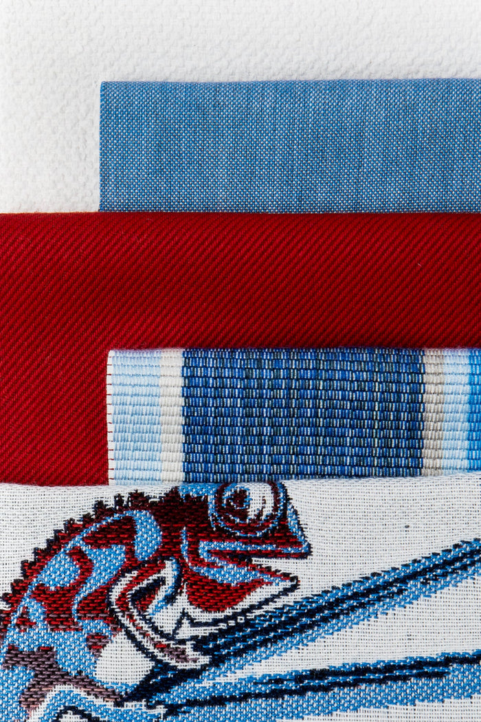 Coordinating fabrics to Vibrant red solid outdoor-safe woven fabric