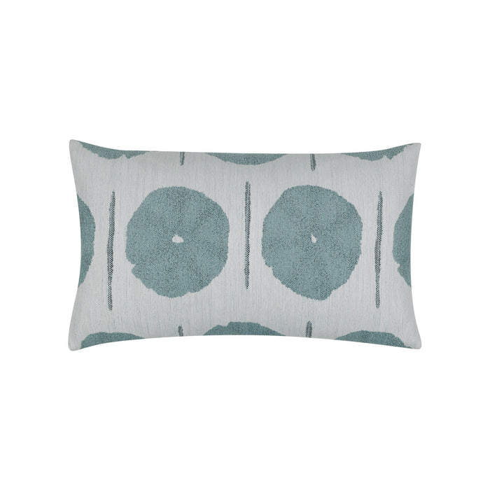 Blue medallion pillow lumbar size for sophisticated indoor and outdoor decor by Elaine Smith