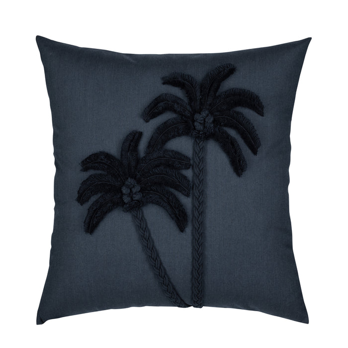Pillow made from Deep indigo outdoor safe fabric with uniform texture and premium weave - Spectrum Indigo by Elaine Smith