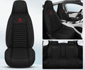 Dealonlinenz sport-style synthetic linen bucket car seat covers full set, breathable flax material, designed for vehicle interior protection.