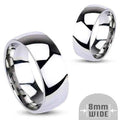 Glitters stainless steel ring, 8mm wide, glossy mirror finish, plain band design, suitable for everyday wear.