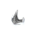 Antiqued stainless steel claw-shaped men's ring with casting detail, designed by Glitters, showcasing a bold, rugged style.