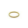 Gold stainless steel bead stacking ring by Glitters, featuring a sleek, polished design perfect for layered jewelry styles.