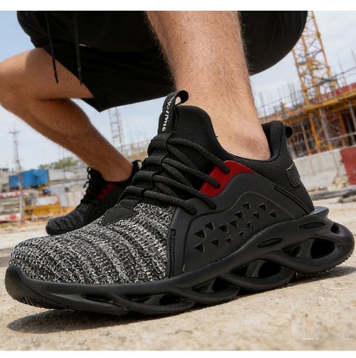 Steel toe work shoes safety sneakers by dealonline.co.nz, lightweight industrial shoes with puncture-proof design and sturdy construction.