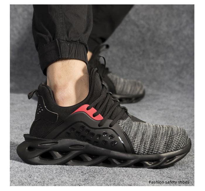 Steel toe work shoes by dealonline.co.nz featuring lightweight safety sneakers with puncture-proof soles and industrial durability.