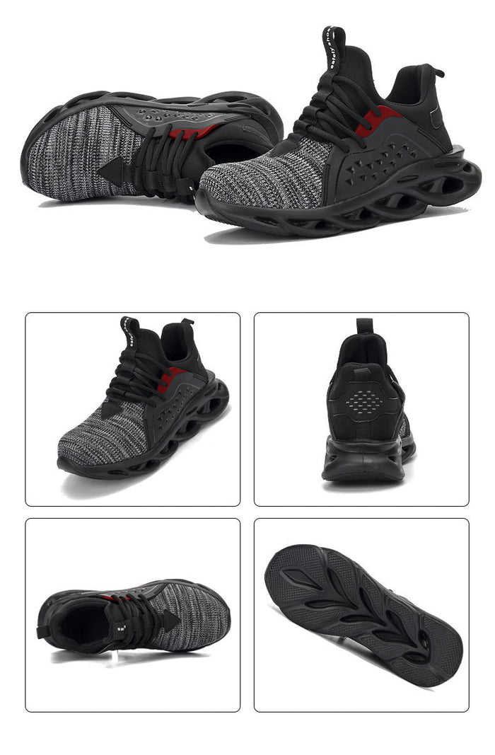 Dealonlinenz steel toe work shoes, safety sneakers with lightweight design and puncture-proof industrial footwear.
