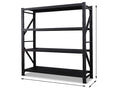 Light gray storage shelving unit with adjustable warehouse shelves, measuring 200x200cm or 150x50cm, by dealonline.co.nz.