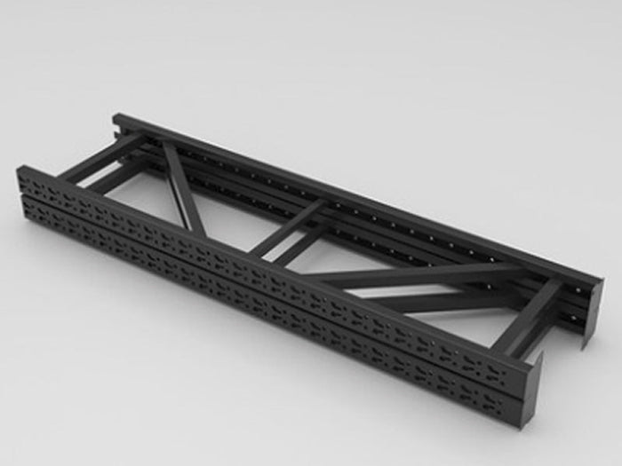 Warehouse storage shelving unit with adjustable racks, featuring black metal shelves in 200x200cm or 150x50cm sizes by dealonlinenz