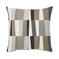Taupe and brown geometric pillow in square size for classic indoor and outdoor decor